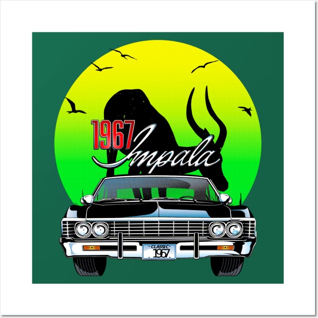 67  I M P A L A Classic Muscle Car Tee Vintage Retro Vehicle Wall Art by blueversion